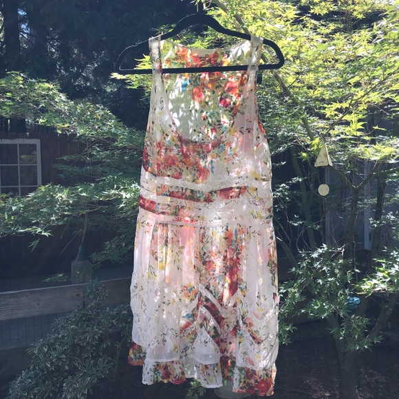 Love Stitch Dresses & Skirts - Love Stitch | Floral Chiffon & Lace Dress/Tunic